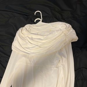 Long sleeve white with droop neck